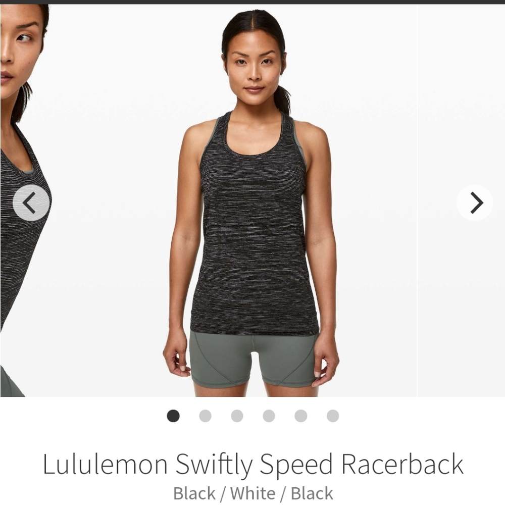 LULULEMON Swiftly Tech Speed Racerback Tank Top - Black White Stripe - Picture 9 of 9